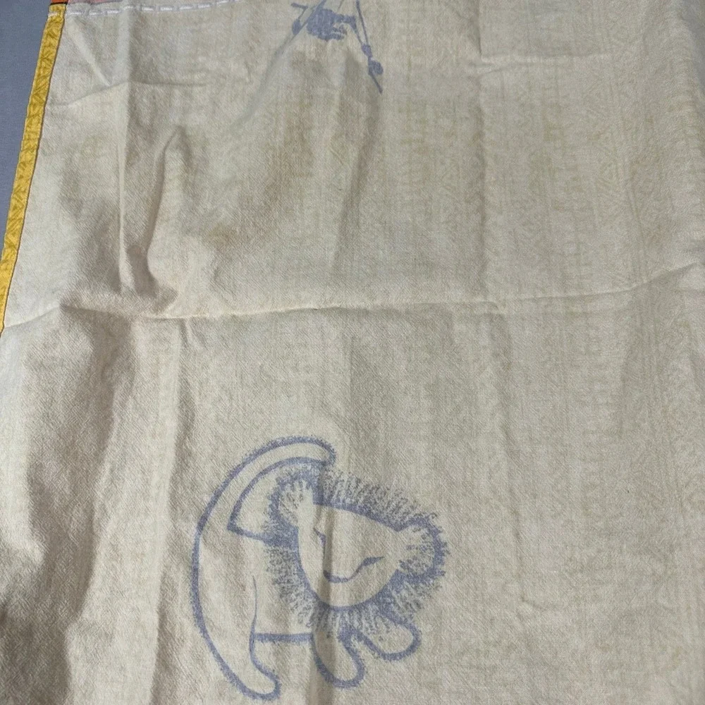 Vintage Disney Lion King Simba Rafiki Yellow Tribal Tassel Wall Hanging 19x27